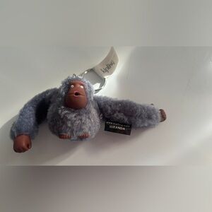 Kipling Plush Gray Gorilla Keychain